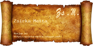 Zsirka Metta névjegykártya